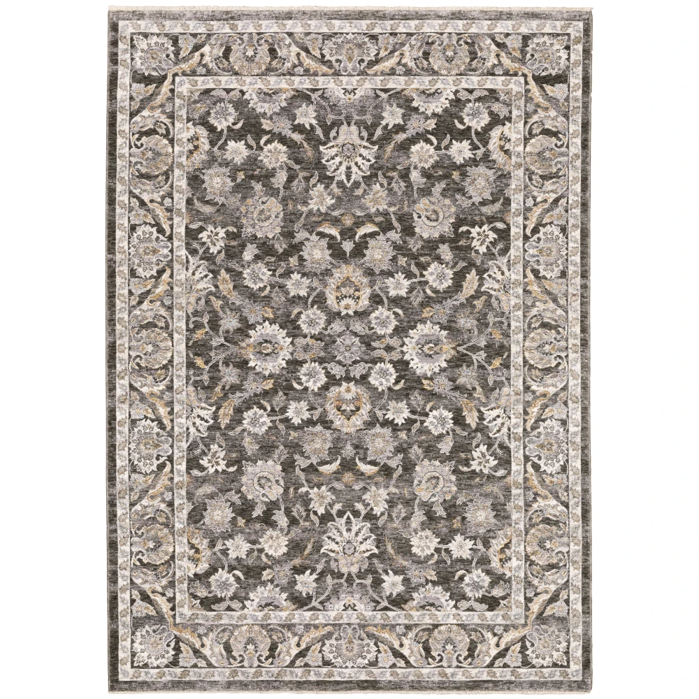 Maharaja 070N1 Charcoal/Grey Indoor Area Rug - 9'10