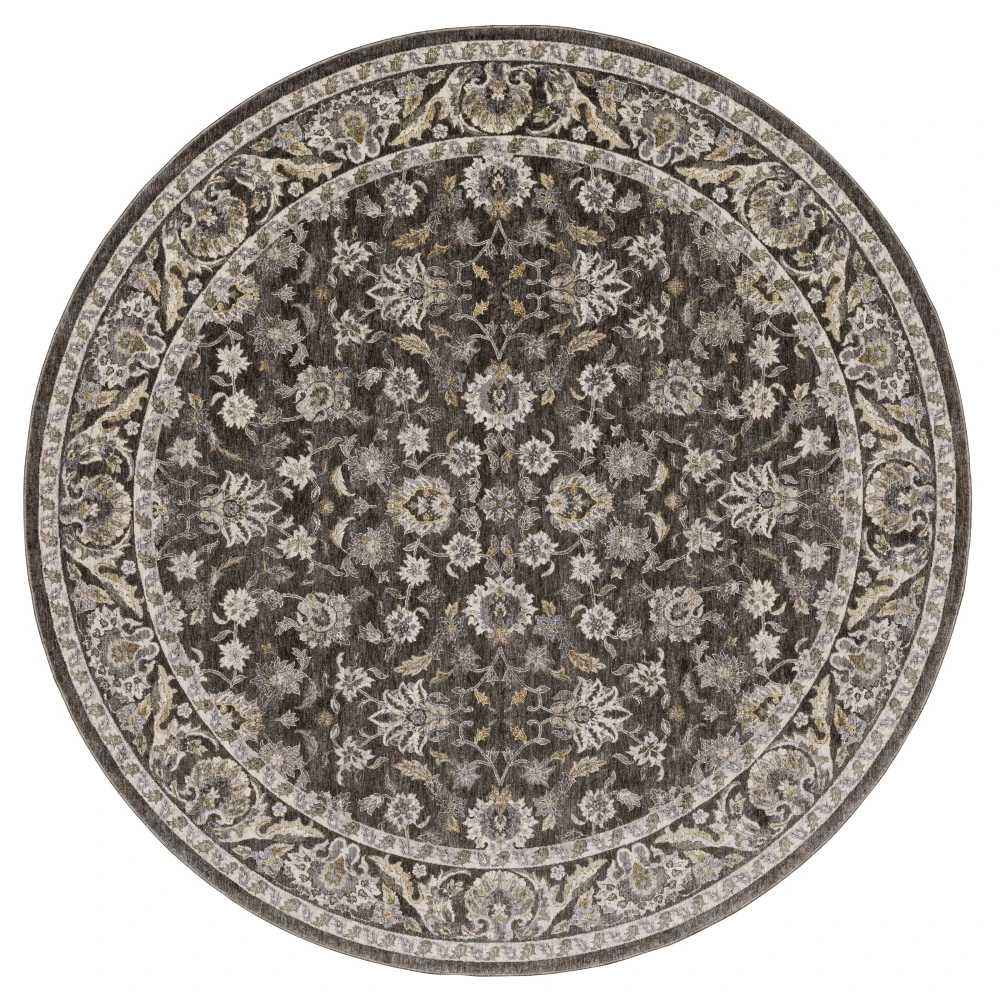Maharaja 070N1 Charcoal/Grey Indoor Area Rug - 7'10