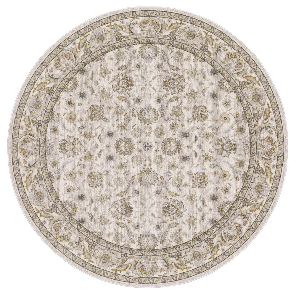 Maharaja 070W1 Ivory/ Grey Indoor Area Rug - 7'10