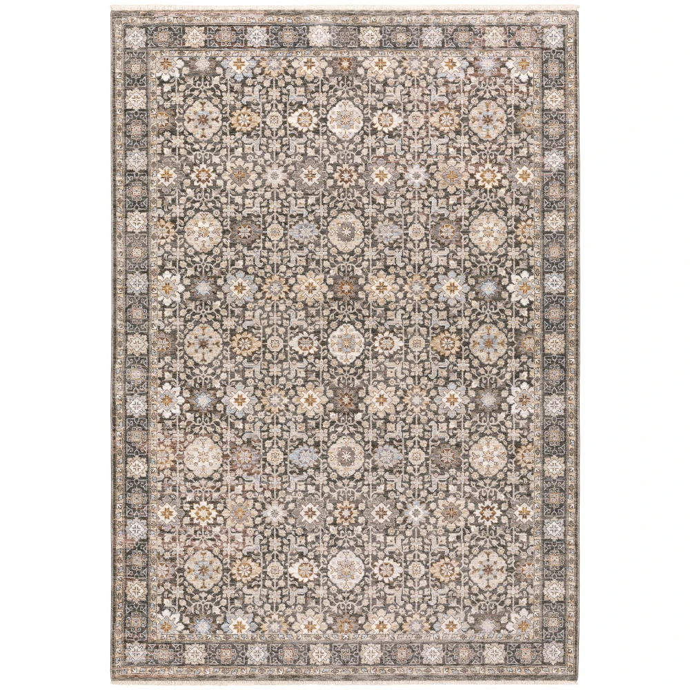 Maharaja 071N1 Grey/ Ivory Indoor Area Rug - 3'3