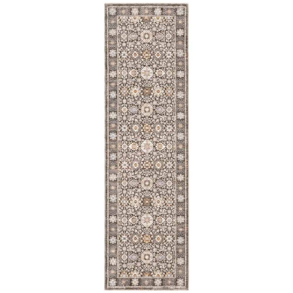 Maharaja 071N1 Grey/ Ivory Indoor Area Rug - 2'3