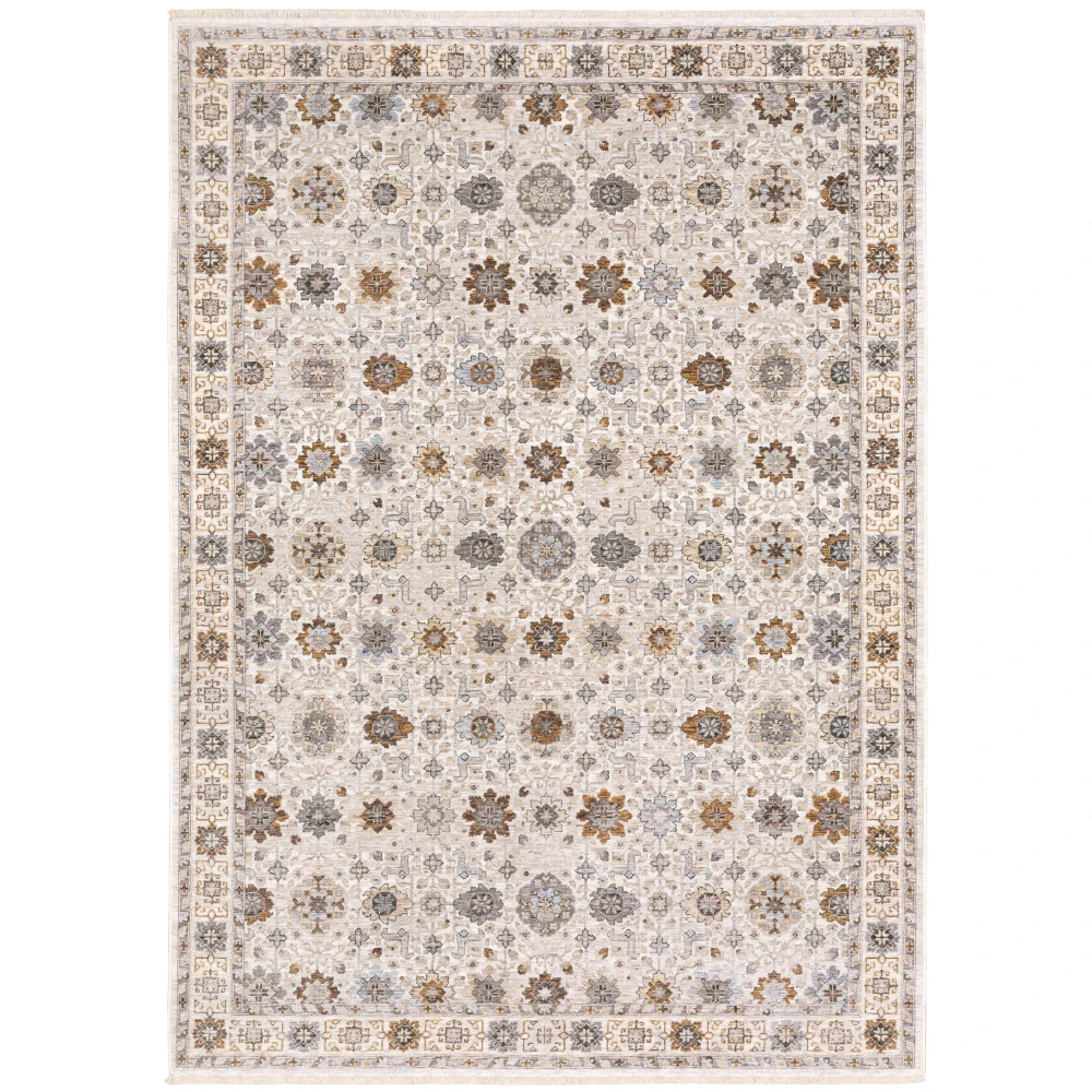 Maharaja 071W1 Ivory/ Gold Indoor Area Rug - 6'7