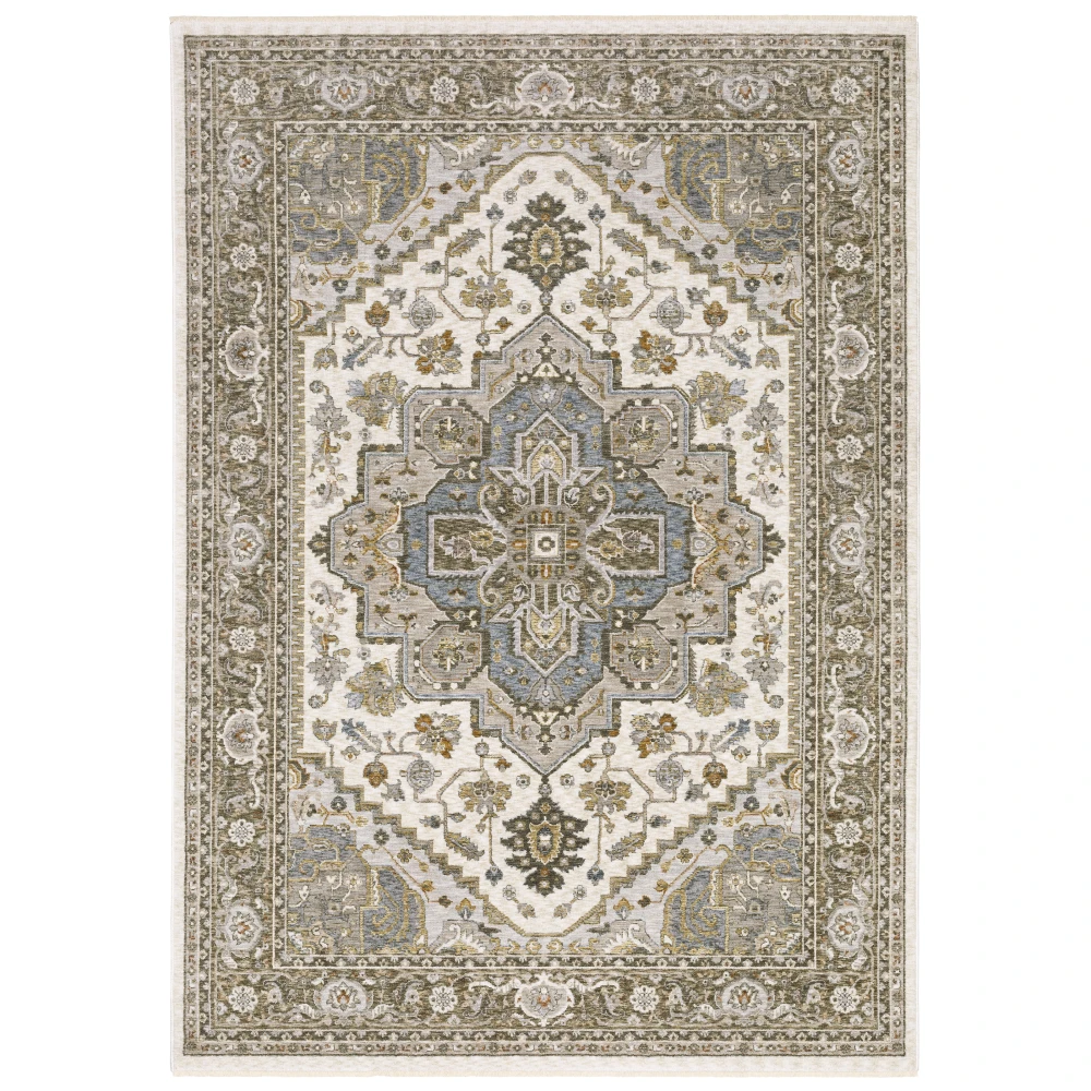 Maharaja 1144Y Ivory/ Gold Indoor Area Rug - 3'3