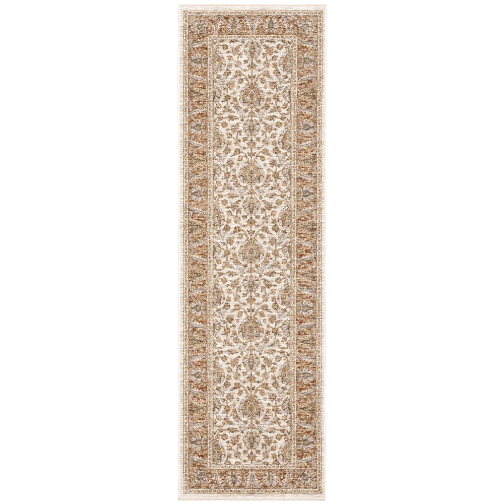 Maharaja 5091Q Rust/ Ivory Indoor Area Rug - 2'3