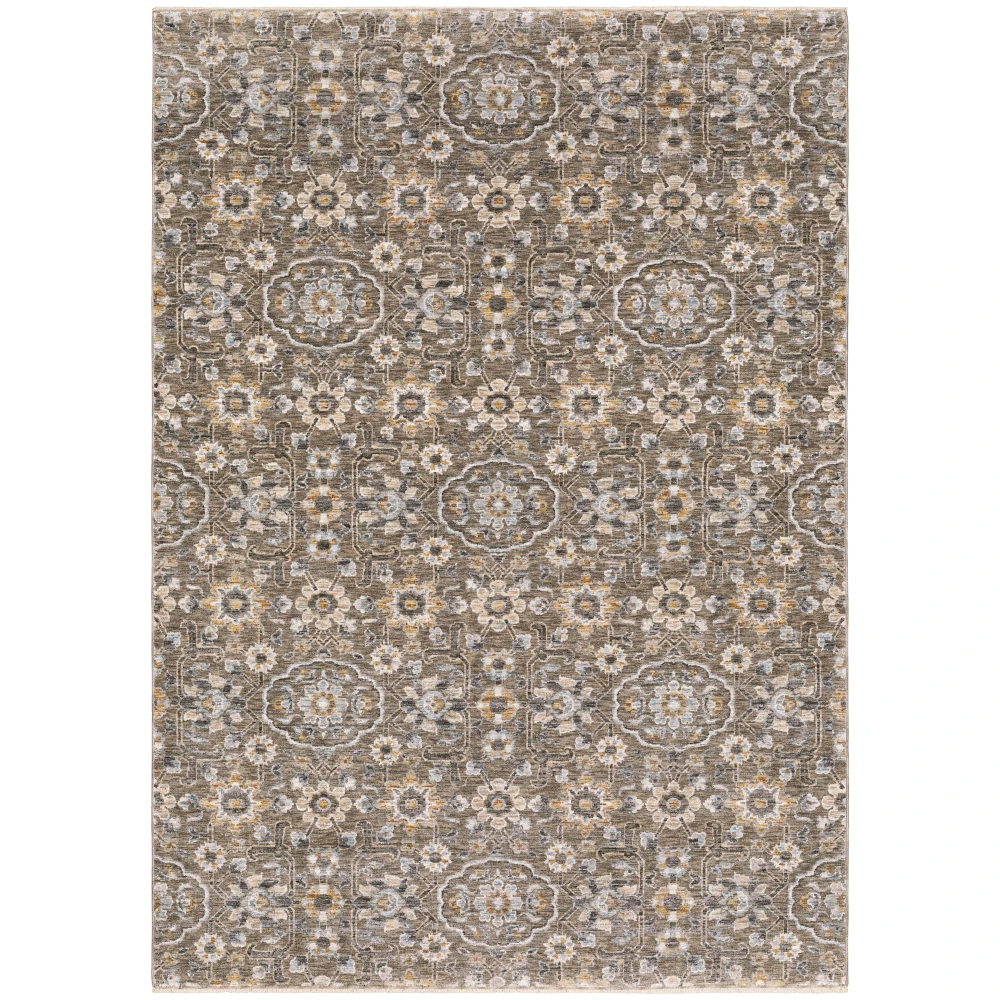Maharaja 532D1 Grey/ Tan Indoor Area Rug - 6'7
