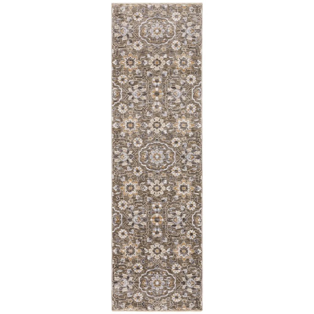 Maharaja 532D1 Grey/ Tan Indoor Area Rug - 2'3