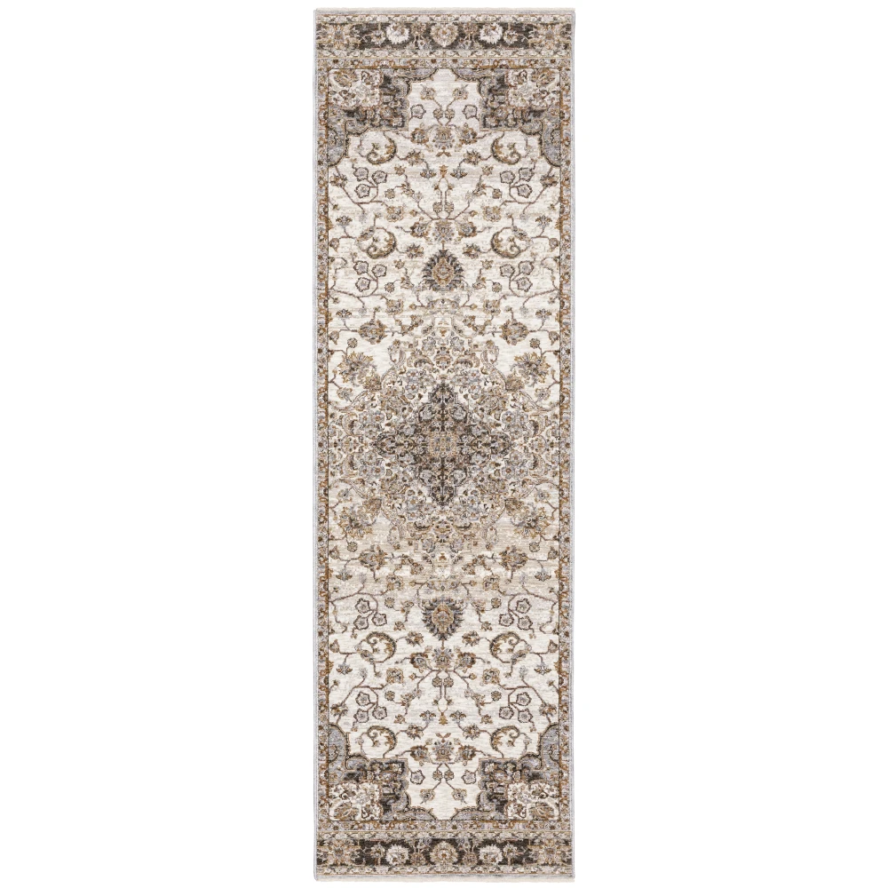 Maharaja 660J1 Ivory/ Blue Indoor Area Rug - 2'3