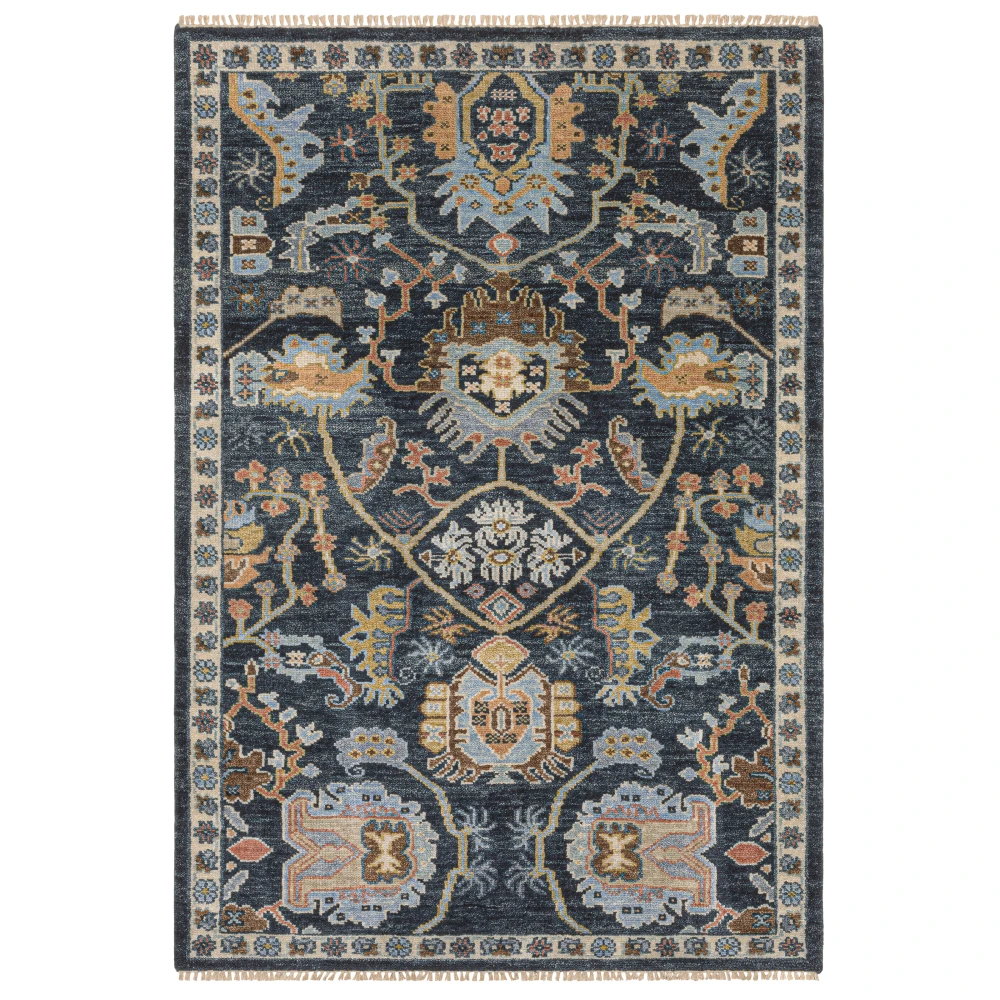 Majorca MAJ02 Navy/ Multi Indoor Area Rug - 9' x 12'