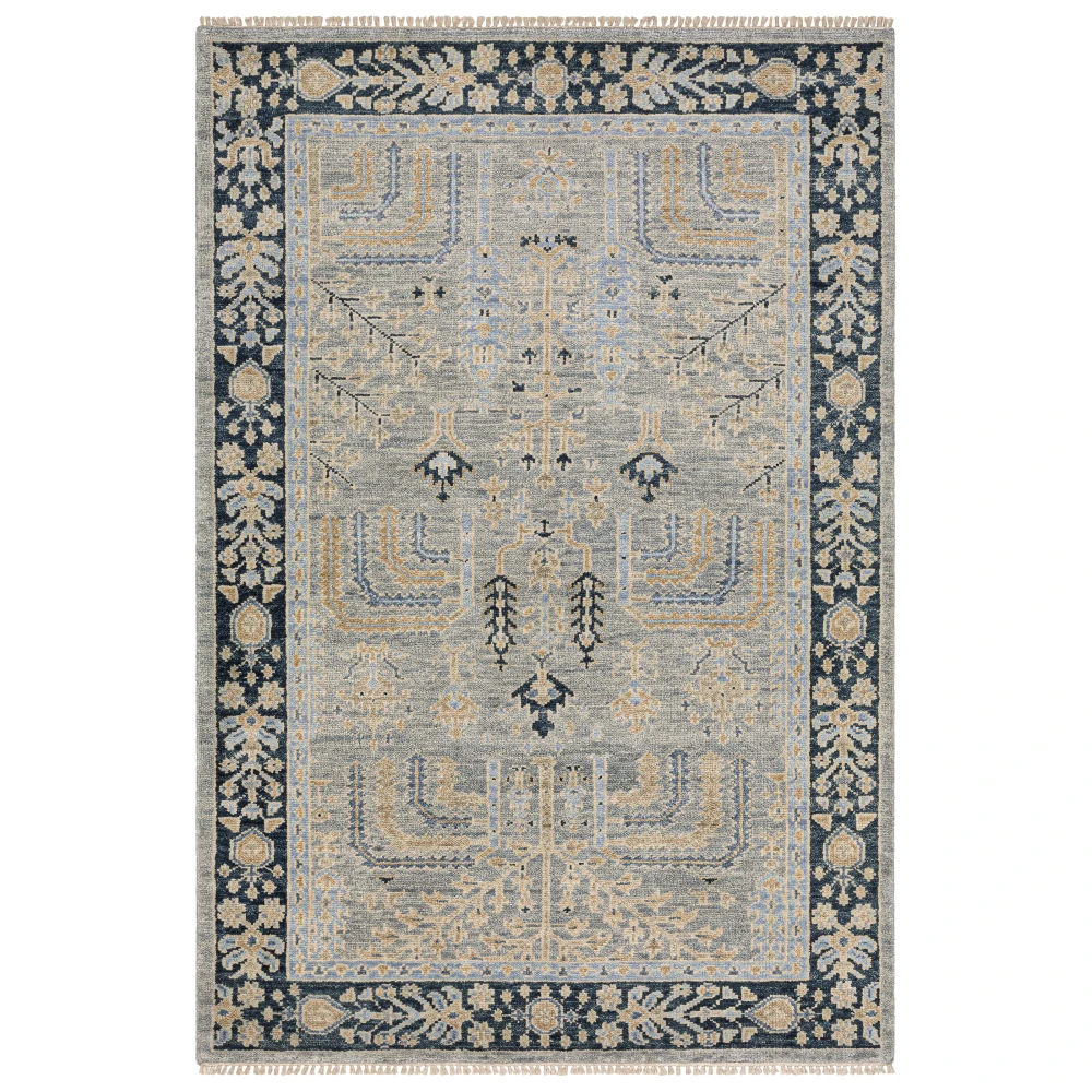 Majorca MAJ04 Grey/ Blue Indoor Area Rug - 6' x 9'