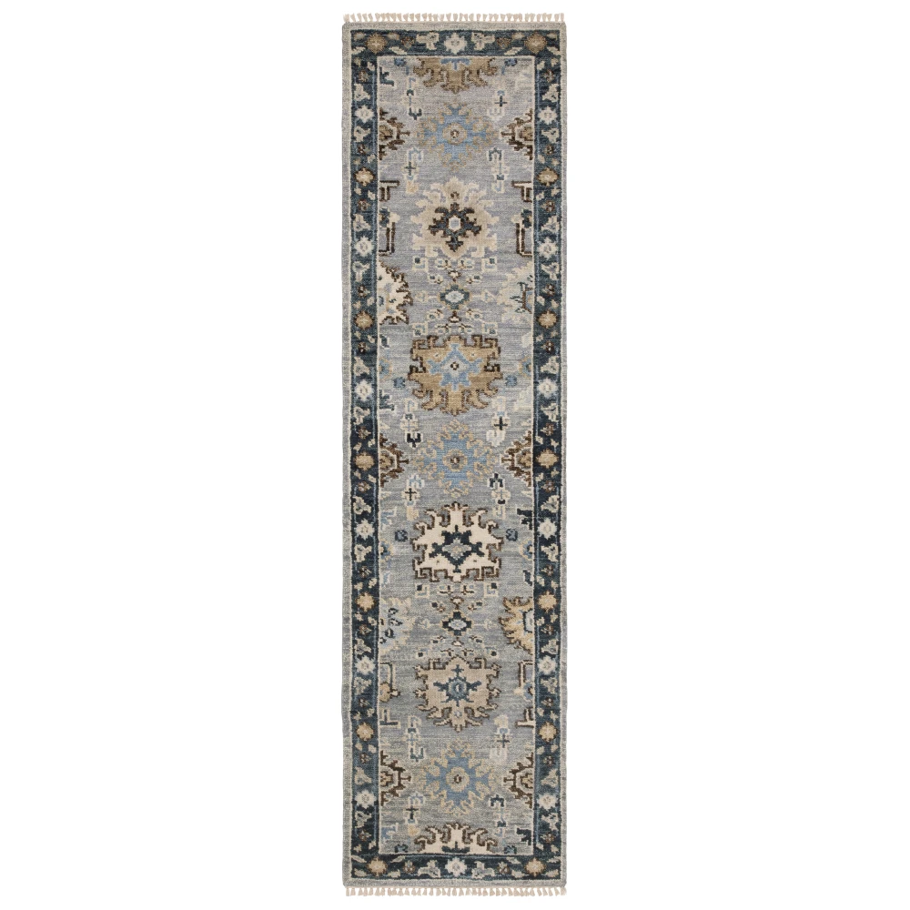 Majorca MAJ05 Grey/ Blue Indoor Area Rug - 2'6