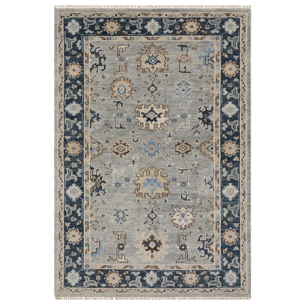 Majorca MAJ05 Grey/ Blue Indoor Area Rug - 9' x 12'