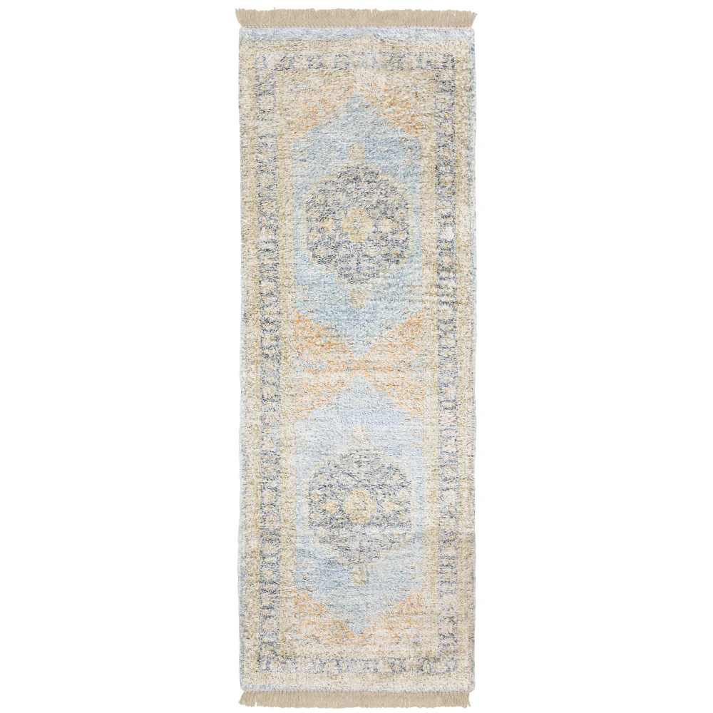 Malabar 45306 Blue/ Beige Indoor Area Rug - 2'6