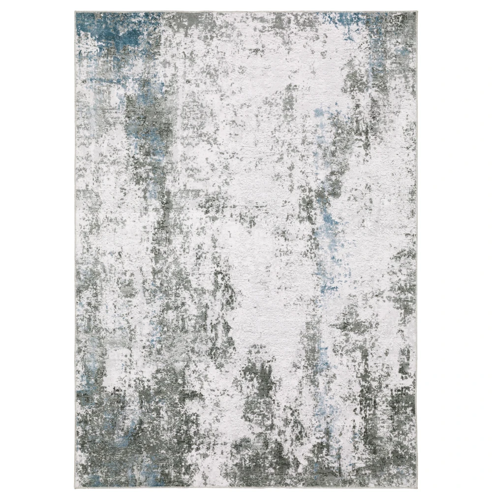 Malibu MAL02 Grey/ Blue Indoor Area Rug - 7'6