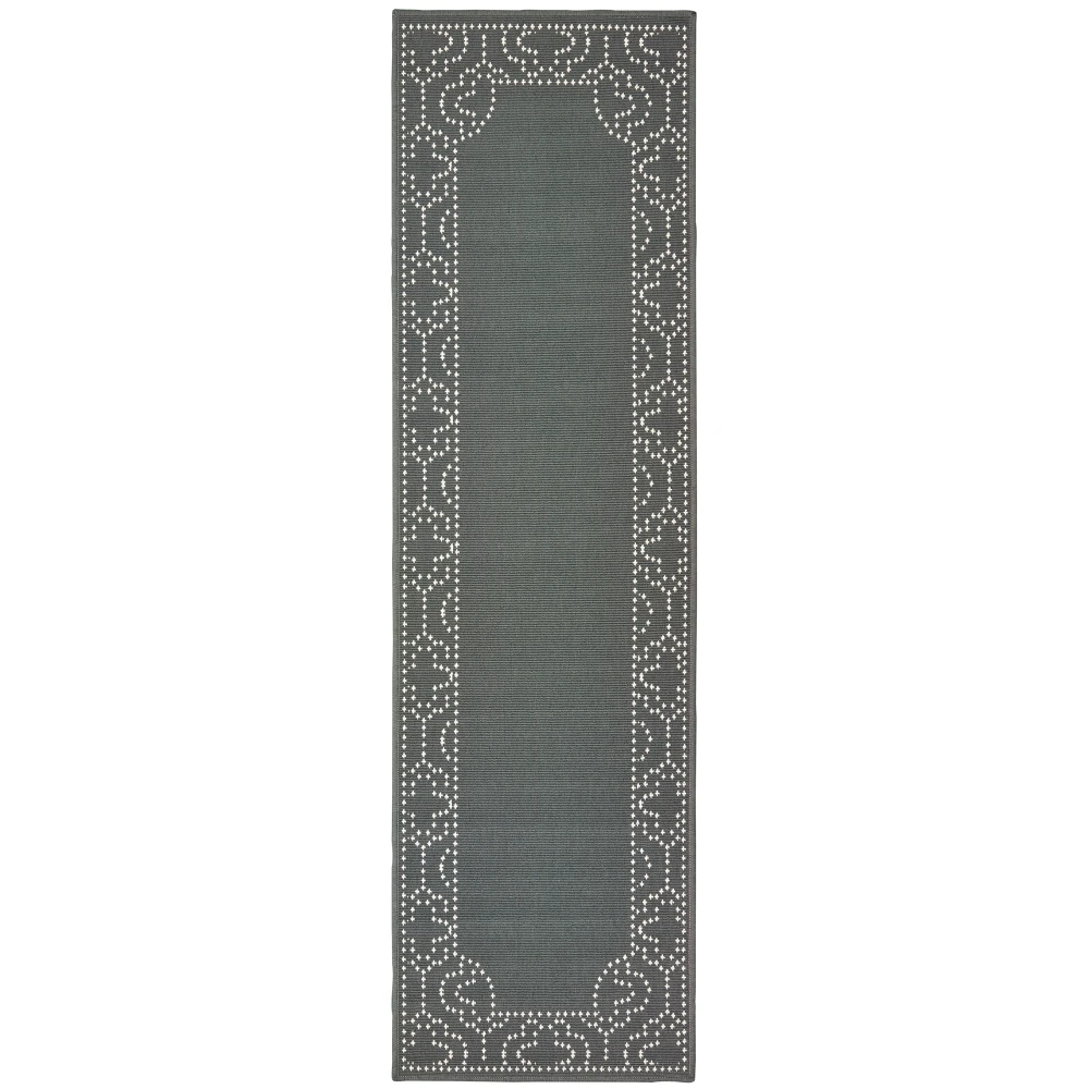 Marina 1247X Grey/ Ivory Indoor/Outdoor Area Rug - 2'3