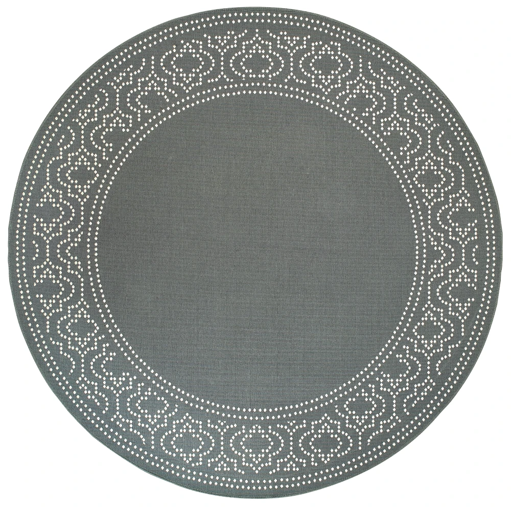 Marina 1247X Grey/ Ivory Indoor/Outdoor Area Rug - 7'10