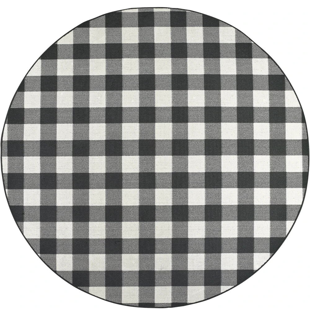 Marina 1932K Black/ Ivory Indoor/Outdoor Area Rug - 7'10