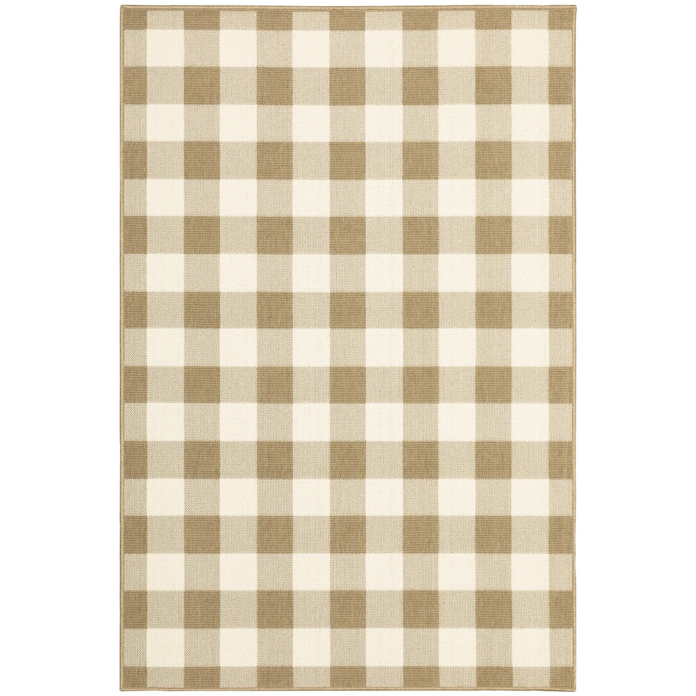 Marina 2598I Tan/ Ivory Indoor/Outdoor Area Rug - 3'7