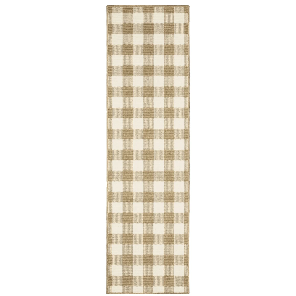 Marina 2598I Tan/ Ivory Indoor/Outdoor Area Rug - 2'3