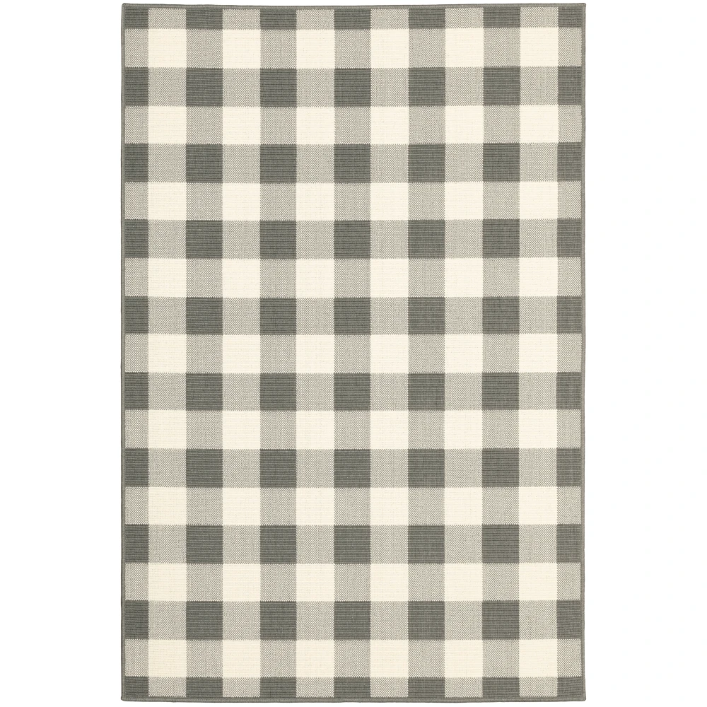 Marina 2598W Grey/ Ivory Indoor/Outdoor Area Rug - 7'10