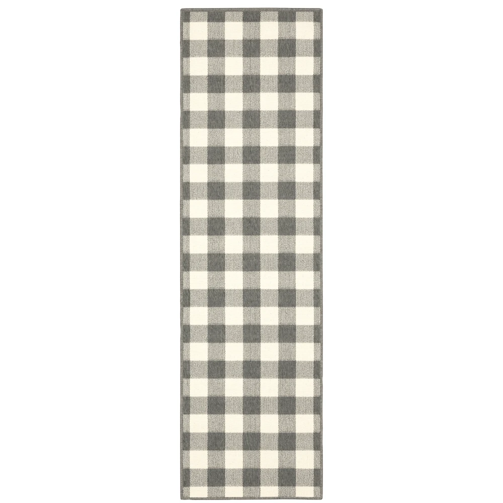 Marina 2598W Grey/ Ivory Indoor/Outdoor Area Rug - 2'3