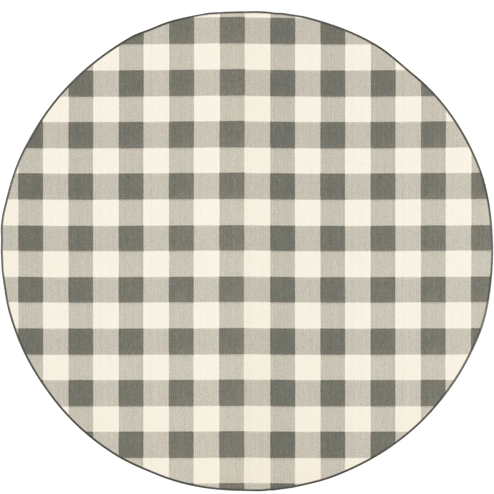 Marina 2598W Grey/ Ivory Indoor/Outdoor Area Rug - 7'10