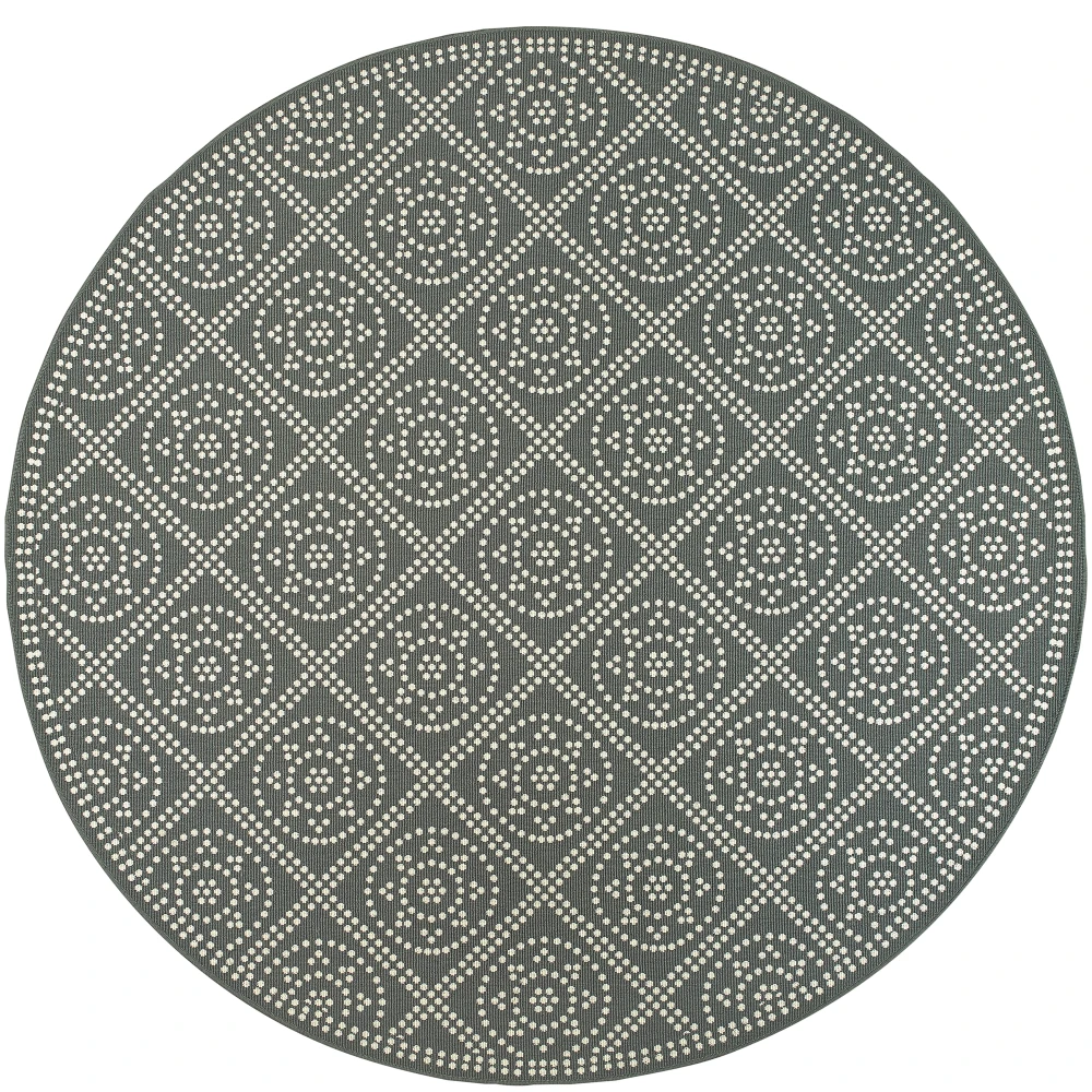 Marina 3969L Grey/ Ivory Indoor/Outdoor Area Rug - 7'10