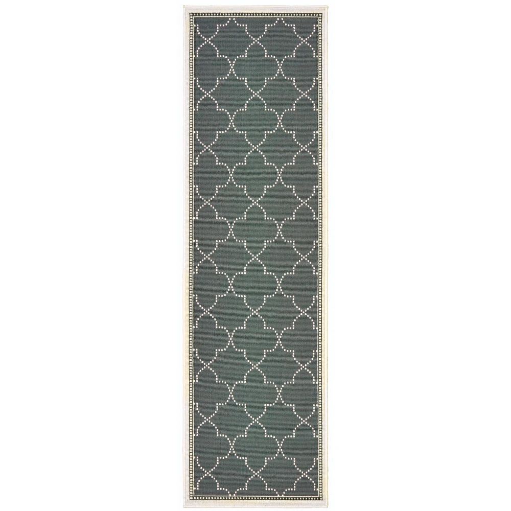 Marina 6025L Grey/ Ivory Indoor/Outdoor Area Rug - 2'3