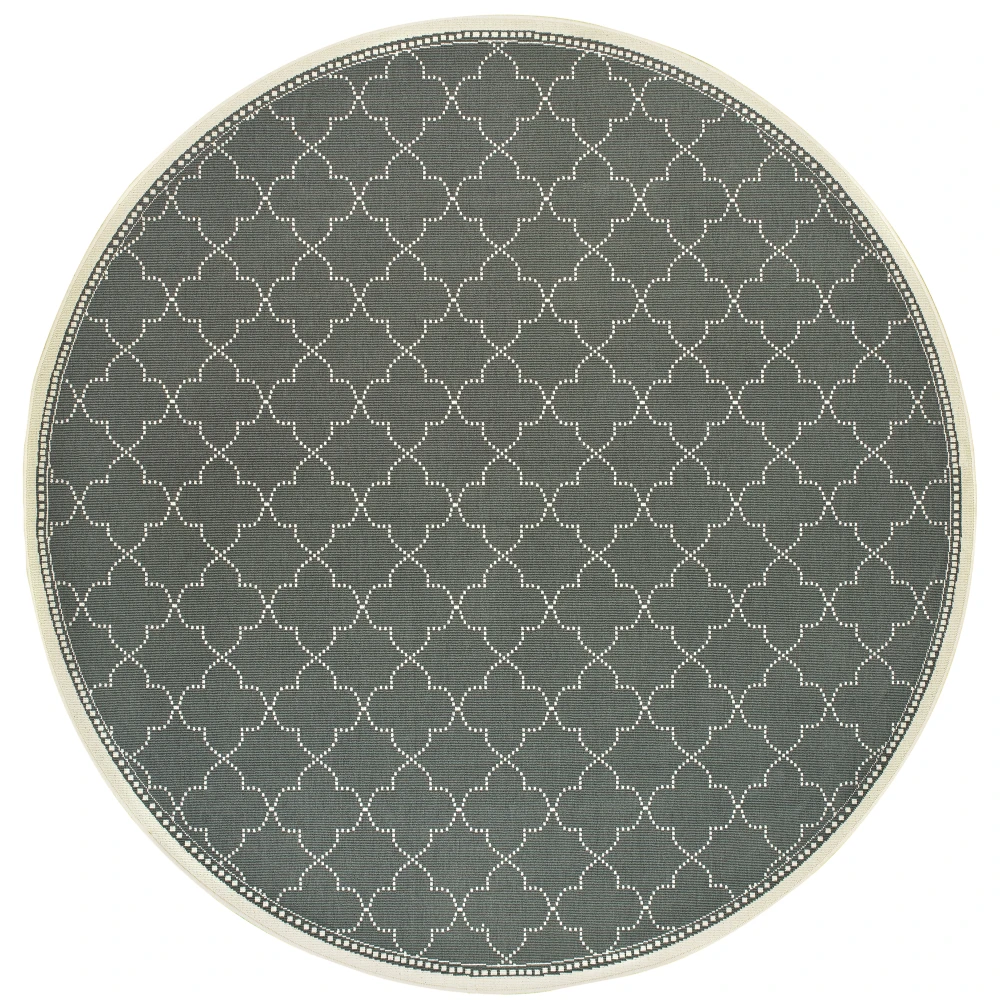 Marina 6025L Grey/ Ivory Indoor/Outdoor Area Rug - 7'10