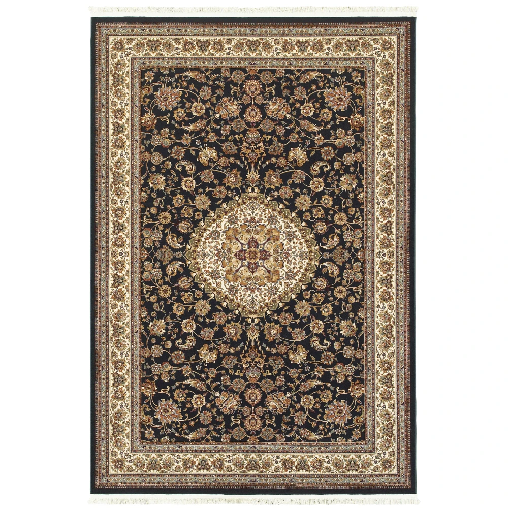Masterpiece 033B2 Dark Blue/ Ivory Indoor Area Rug - 3'10