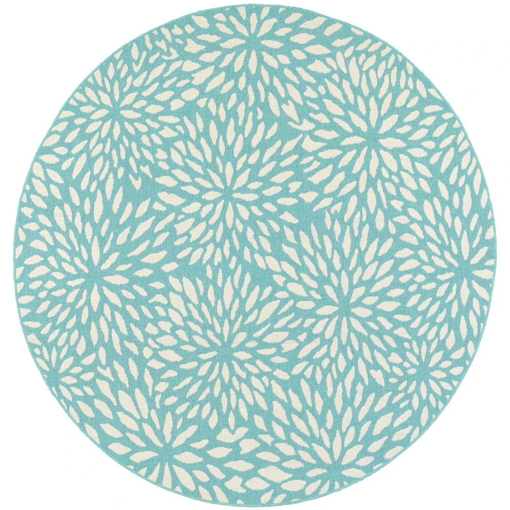 Meridian 1506L Blue/ Ivory Indoor/Outdoor Area Rug - 7'10