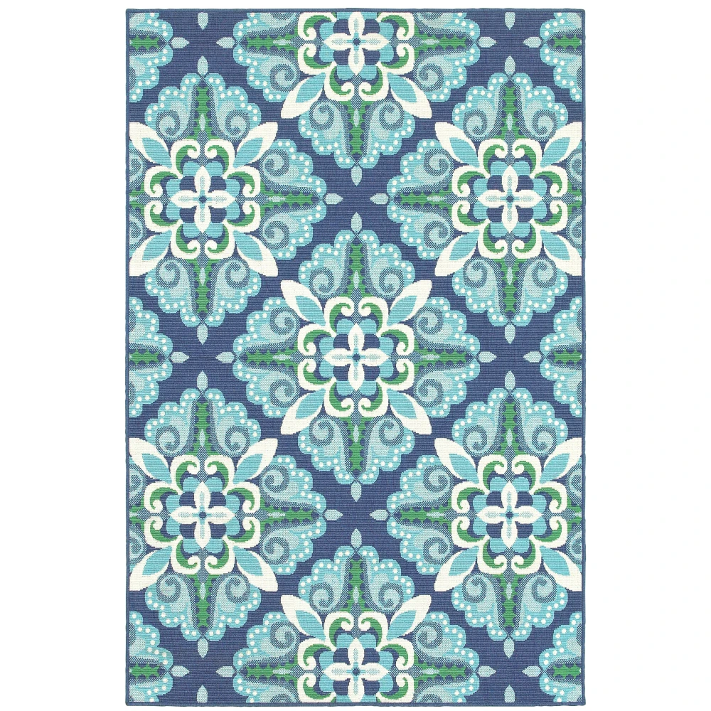Meridian 2206B Blue/ Green Indoor/Outdoor Area Rug - 8'6