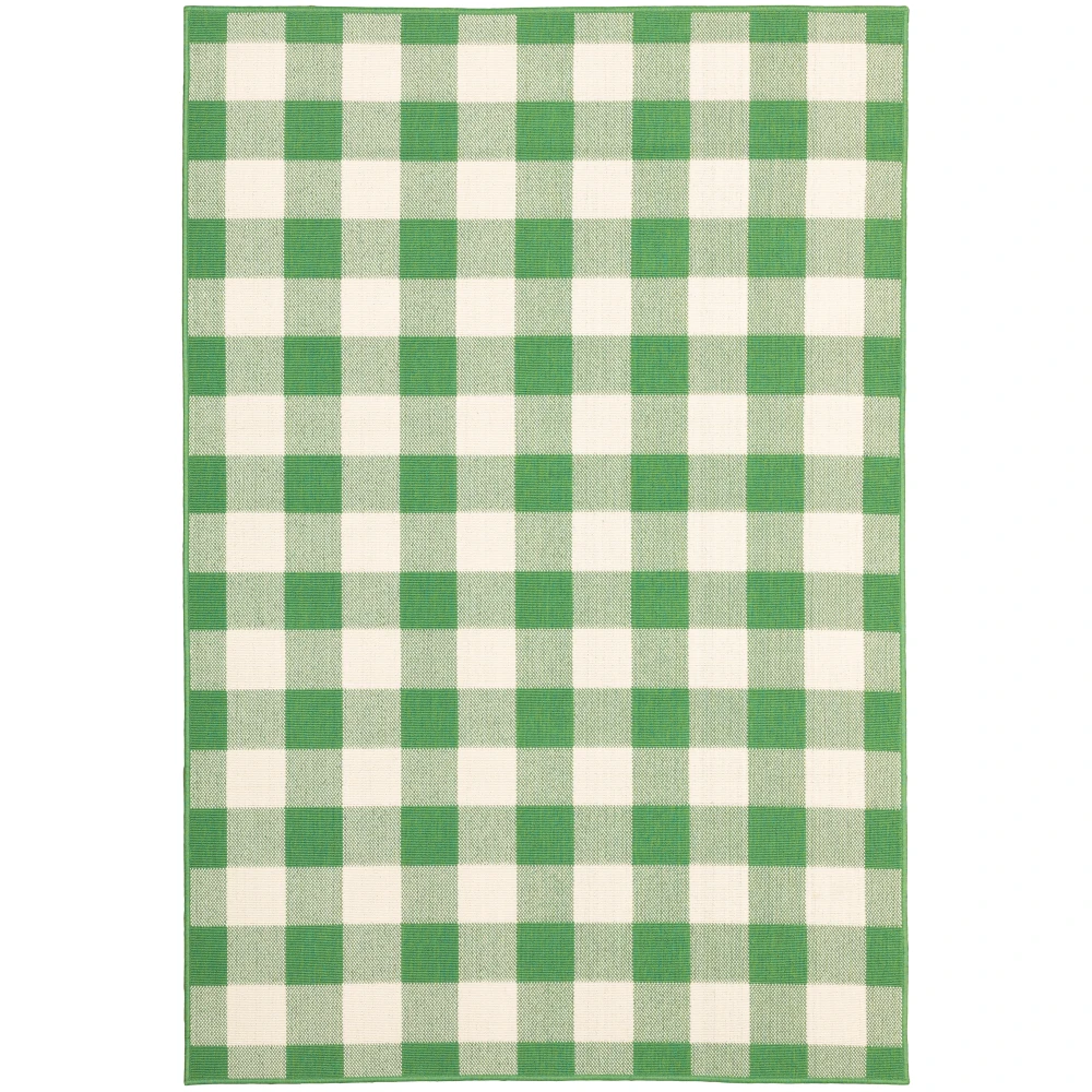 Meridian 2598G Green/ Ivory Indoor/Outdoor Area Rug - 7'10