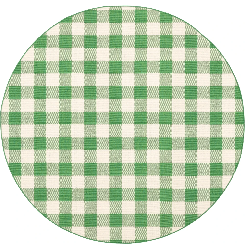 Meridian 2598G Green/ Ivory Indoor/Outdoor Area Rug - 7'10