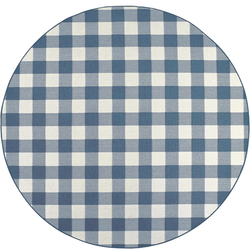 Meridian 2598V Blue/ Ivory Indoor/Outdoor Area Rug - 7'10