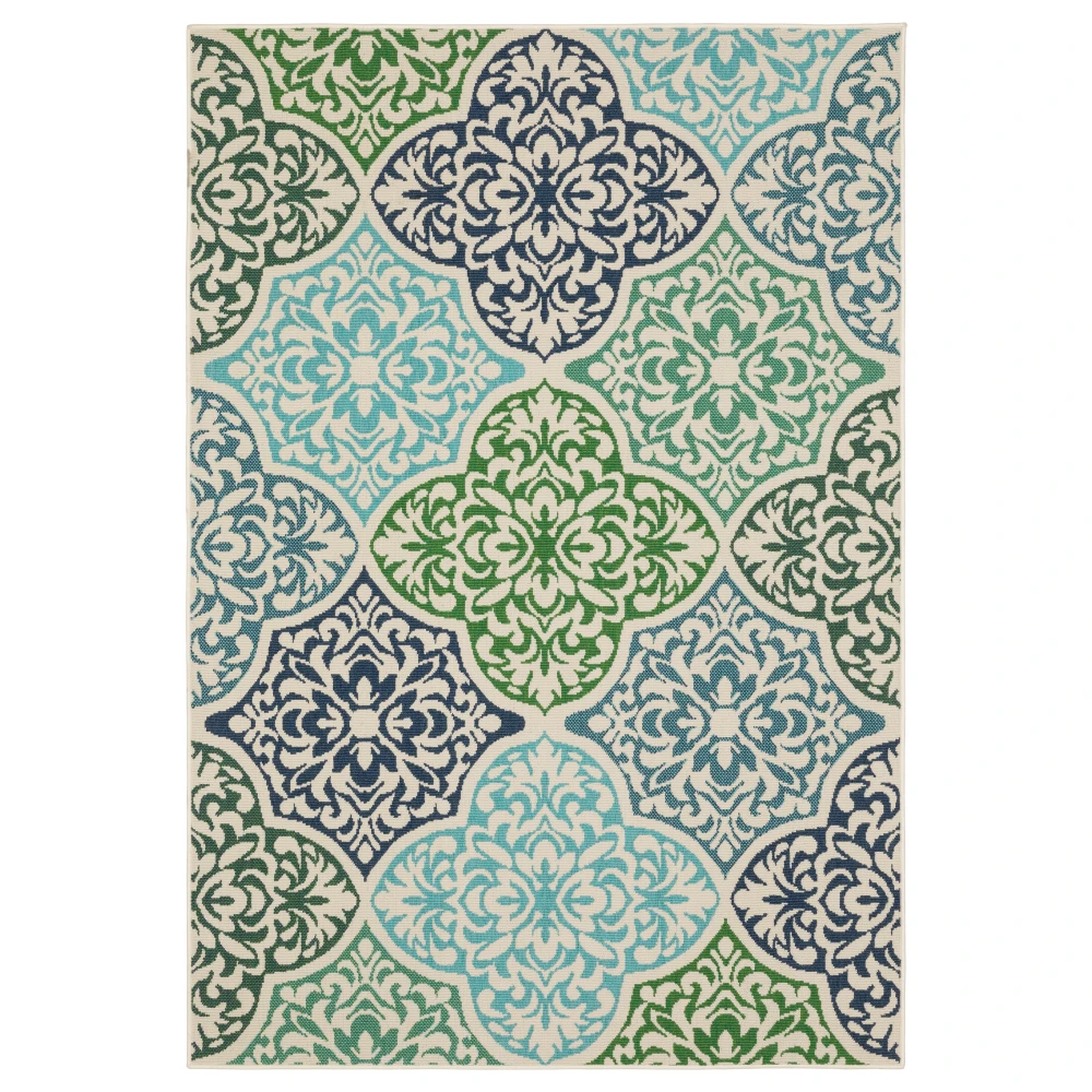 Meridian 4266L Blue/ Green Indoor/Outdoor Area Rug - 8'6