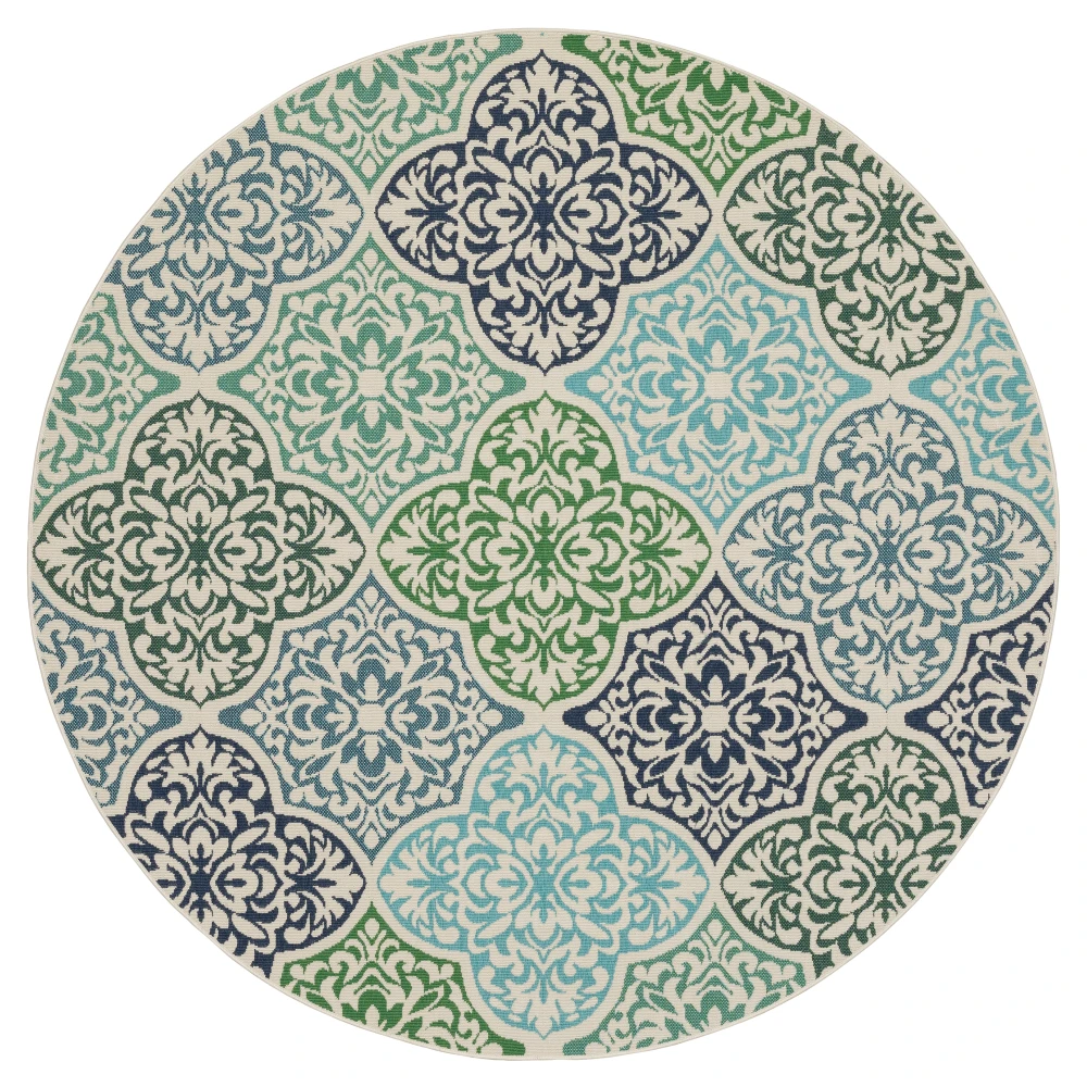 Meridian 4266L Blue/ Green Indoor/Outdoor Area Rug - 7'10