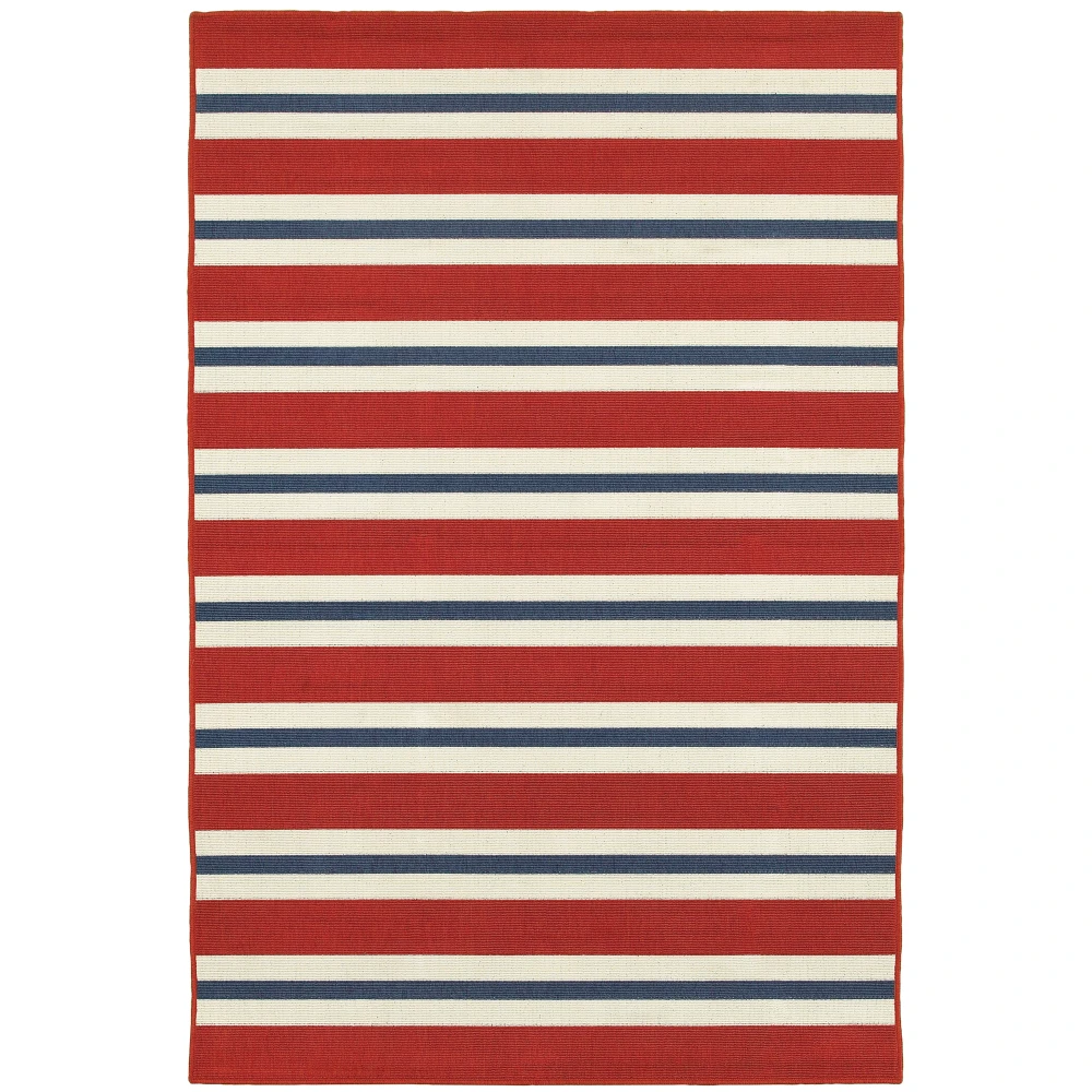 Meridian 5701R Red/ Blue Indoor/Outdoor Area Rug - 6'7