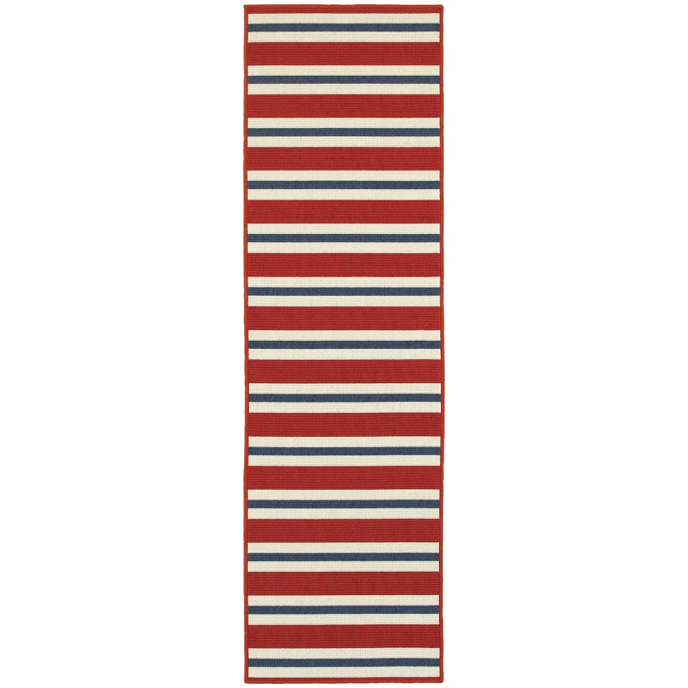 Meridian 5701R Red/ Blue Indoor/Outdoor Area Rug - 2'3