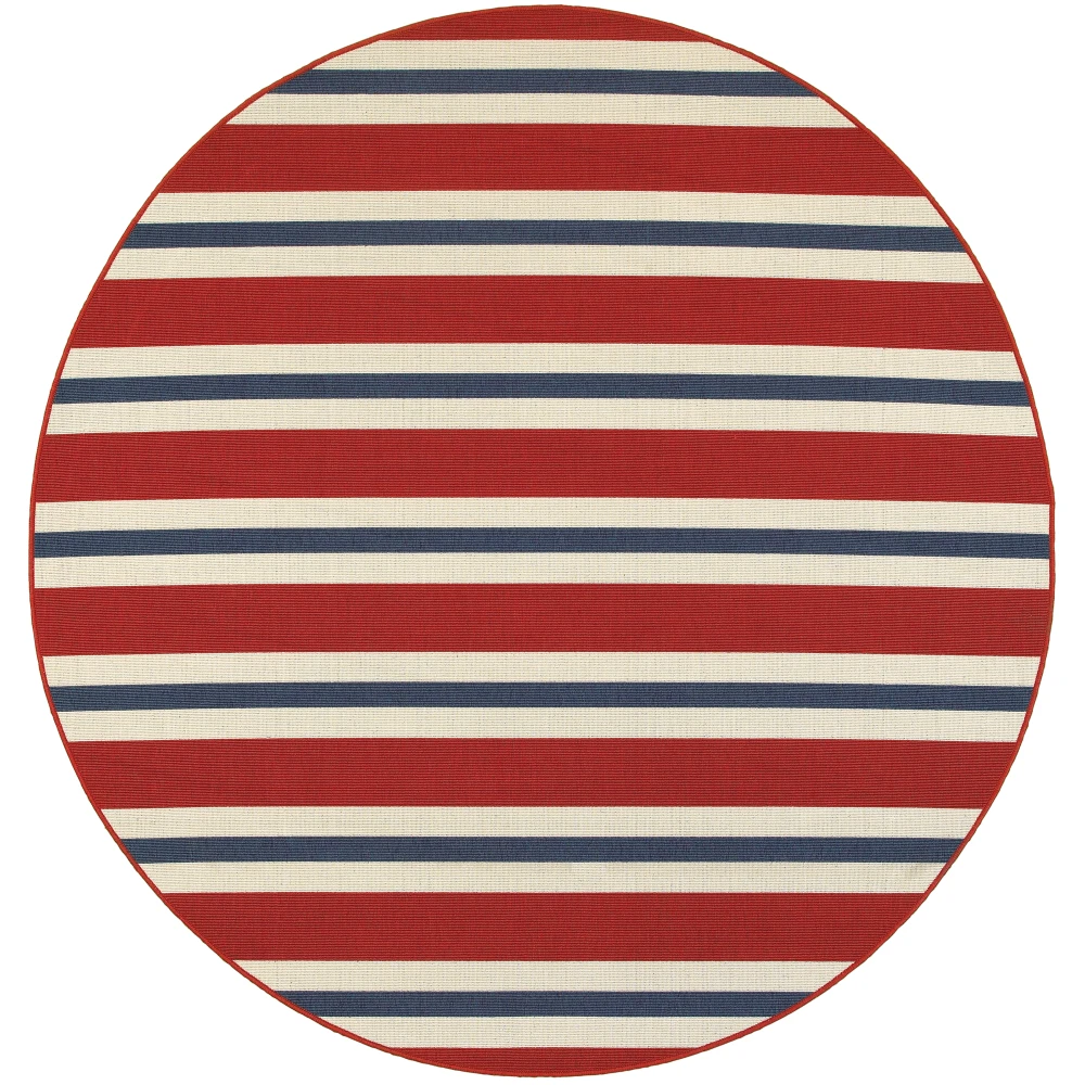 Meridian 5701R Red/ Blue Indoor/Outdoor Area Rug - 7'10