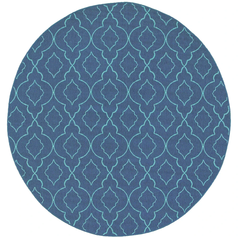 Meridian 7541B Navy/ Blue Indoor/Outdoor Area Rug - 7'10