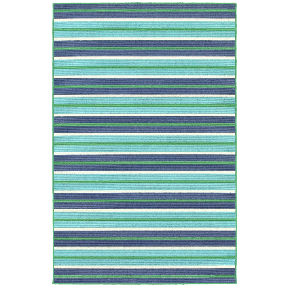 Meridian 9652F Blue/ Green Indoor/Outdoor Area Rug - 3'7