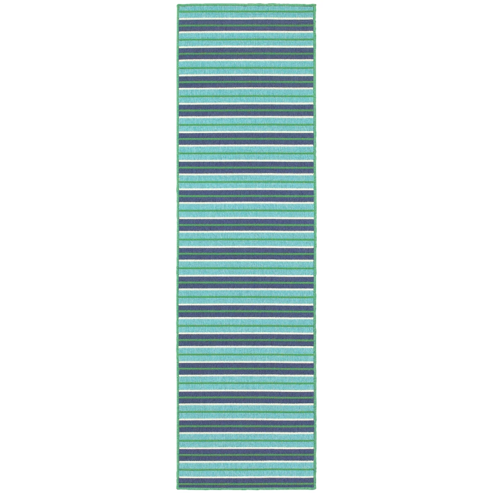 Meridian 9652F Blue/ Green Indoor/Outdoor Area Rug - 2'3