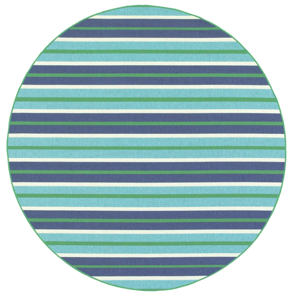 Meridian 9652F Blue/ Green Indoor/Outdoor Area Rug - 7'10
