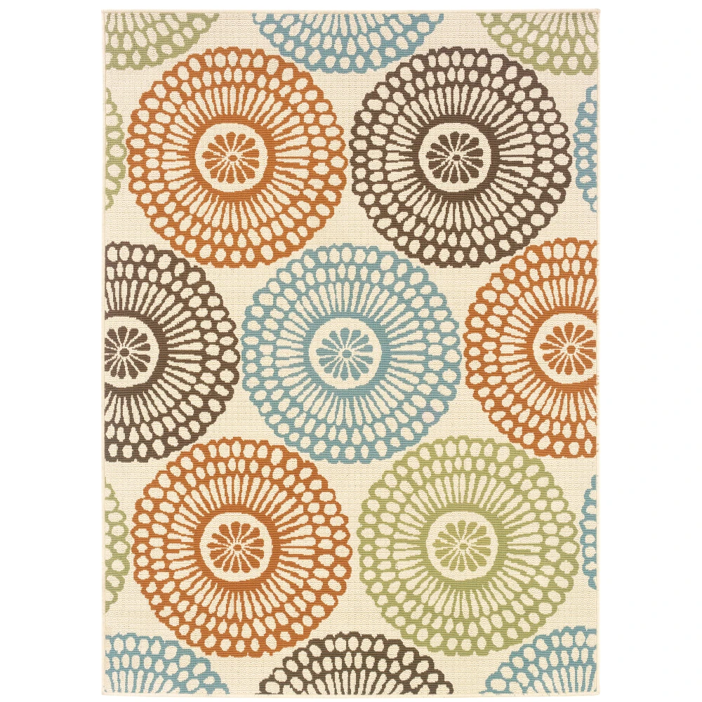 Montego 697J6 Beige/ Blue Indoor/Outdoor Area Rug - 6'7