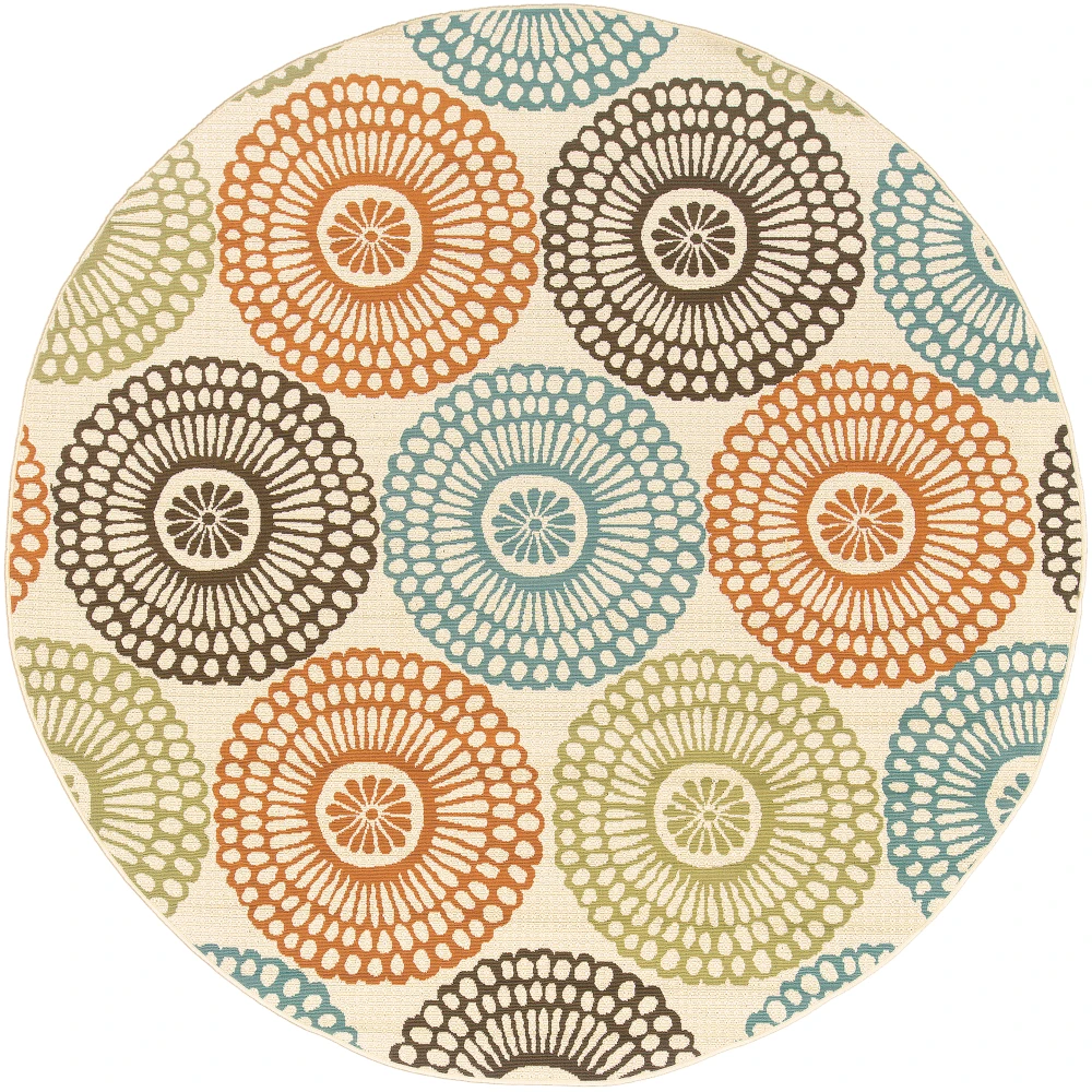 Montego 697J6 Beige/ Blue Indoor/Outdoor Area Rug - 7'10