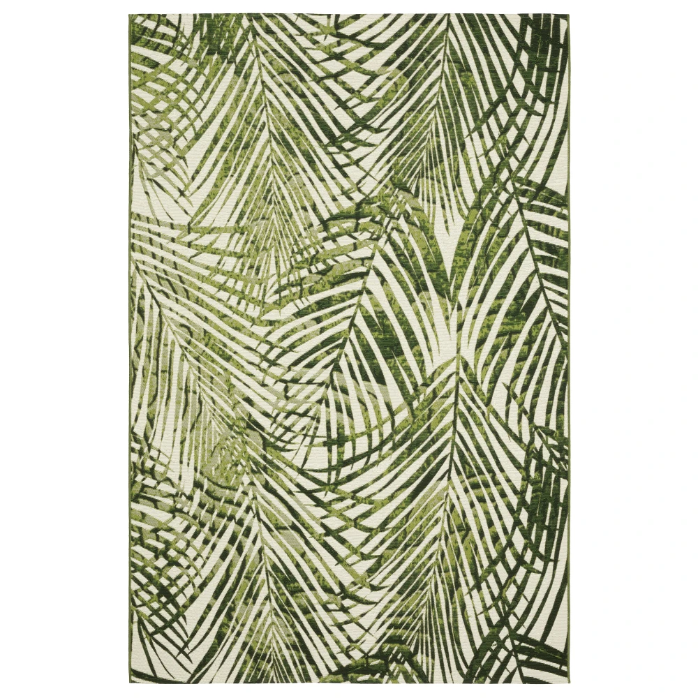 Naples 1572X Green/ Ivory Indoor/Outdoor Area Rug - 5'3