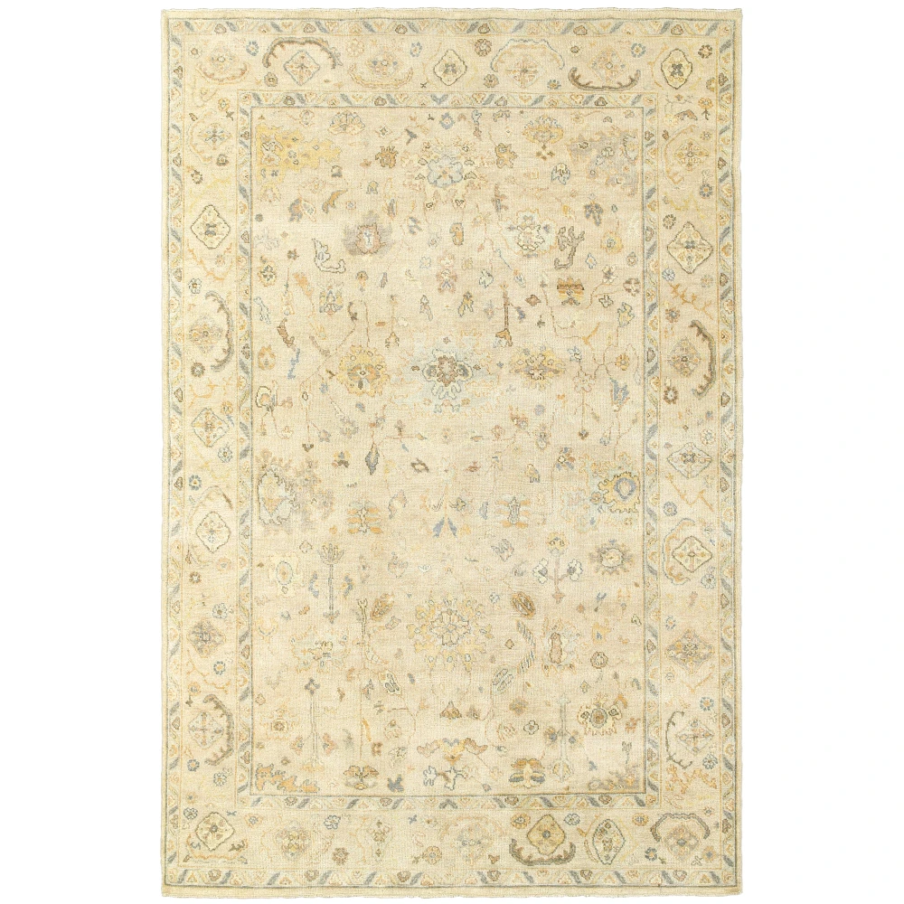 Palace 10301 Beige/ Grey Indoor Area Rug - 6' x 9'