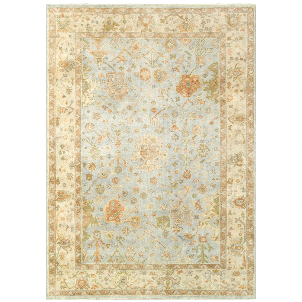 Palace 10304 Blue/ Sand Indoor Area Rug - 8' x 10'