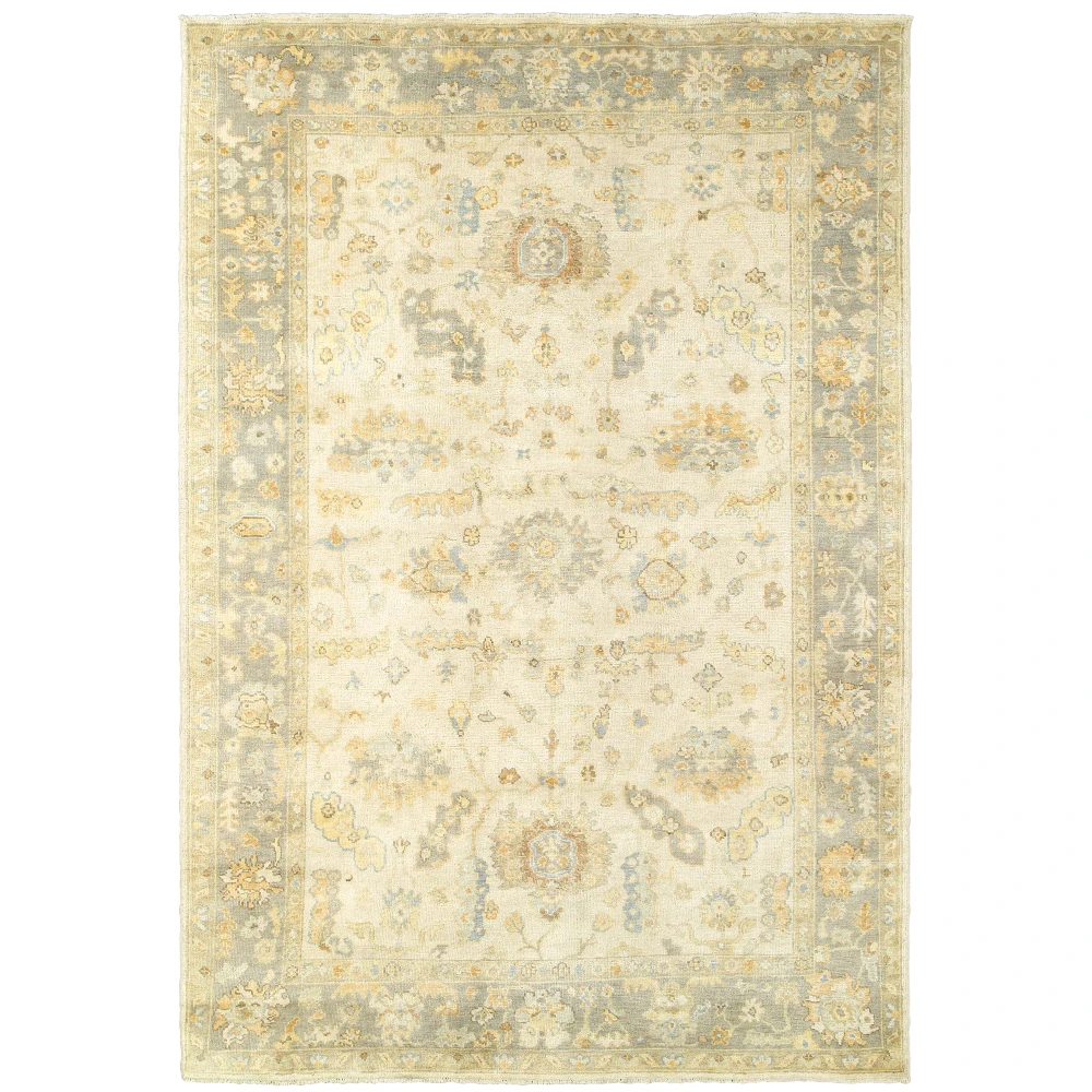 Palace 10307 Beige/ Grey Indoor Area Rug - 6' x 9'