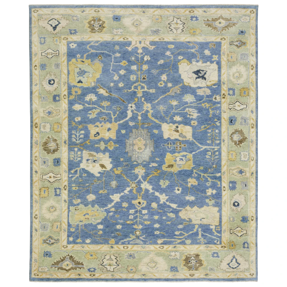 Palace 10311 Blue/ Green Indoor Area Rug - 8' x 10'